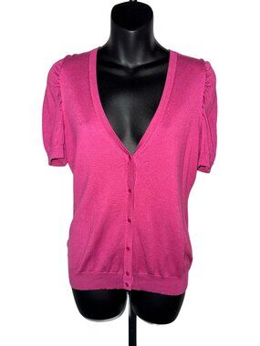 Ann Taylor Loft Petites MP Magenta Cardigan